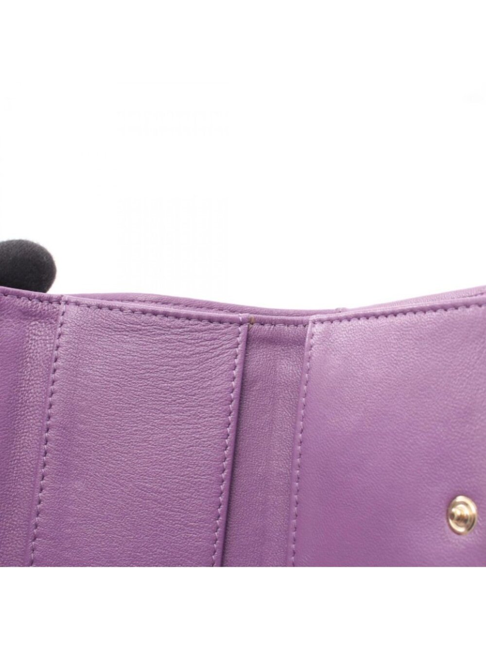 Chanel Trifold Wallet Classic Small Flap Quilted Purple Lambskin - Picture 8 of 12